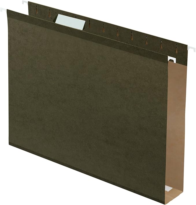 Pendaflex Extra Capacity Reinforced Hanging File Folders, 2", Letter Size, Standard Green, 1/5 Cut, 25/BX (04152X2) & File Folders, Letter Size, 8-1/2" x 11", Classic Manila, 1/3-Cut Tabs in Left - Image 2