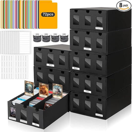 AOBOPLE Card Storage Box,24000+ Cardboard Trading Card Boxes with 72 Card Dividers,Labels and Tape,Bulk Card Storage for MTG TCG PTCG Commander Display by AOBOPLE