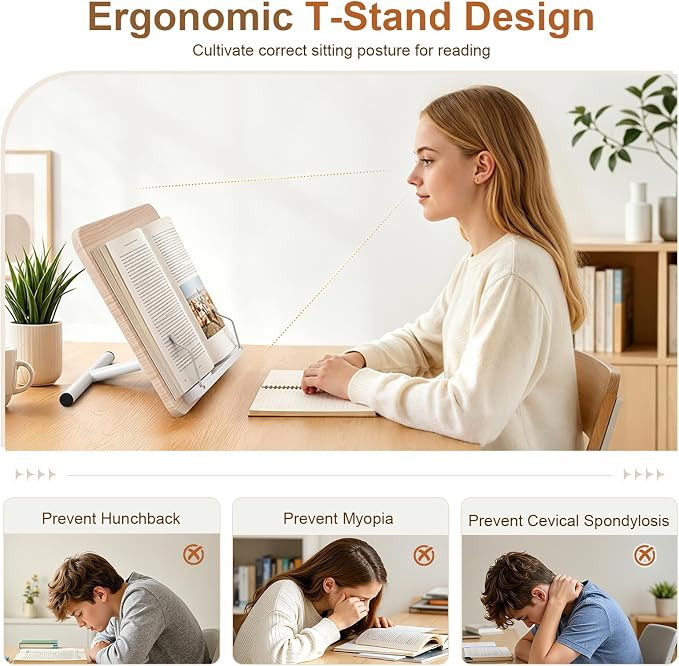 2-in-1 Floor & Desktop Music Book Stand, Adjustable Height 19.7-51.2 in | Dual-use Detachable Reading Stand, Features Storage Tray and Page Clips for Sheet Music, Laptops & Cookbooks - Image 6