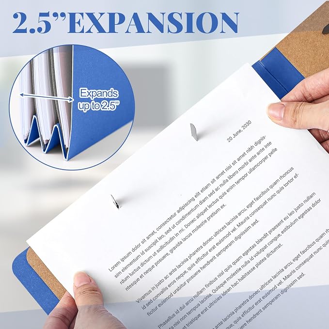 AmazingSpark 12 Pcs Legal Size Classification Folders Bulk 2 Dividers Pressboard File Folder with Expansion 2 Prongs Fastener Heavy Duty Office File Organizer for School Hospitals Home (Dark Blue) - Image 4