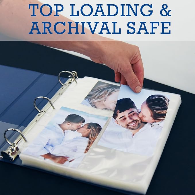 Samsill 50 Pack Ultra Clear 4x6 Photo Album Pages for 3 Ring Binder, Mixed Format, Archival Photo Sleeves, Photo Holders, 3 Pocket Top Loading, 300 Total Photos - Image 4