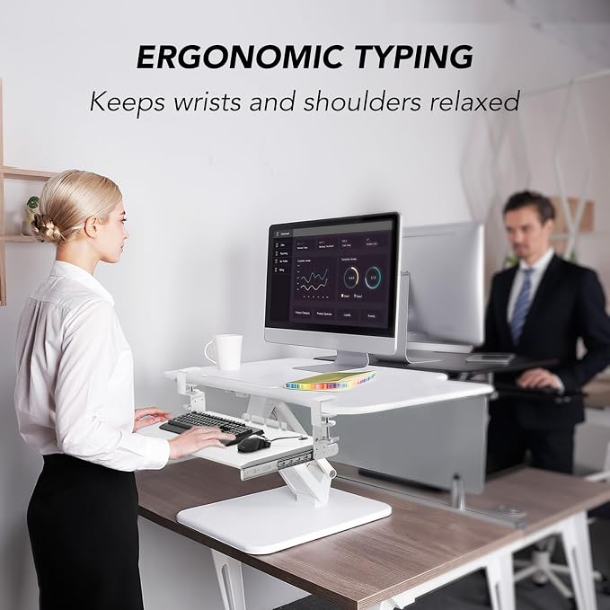 Keyboard Tray Under Desk Pull Out with Extra Sturdy C Clamp Mount System, 27.3 (32.5 inch Including Clamps) x 11 Inch Slide-Out Platform Computer Drawer for Typing White AX01WW01 - Image 9