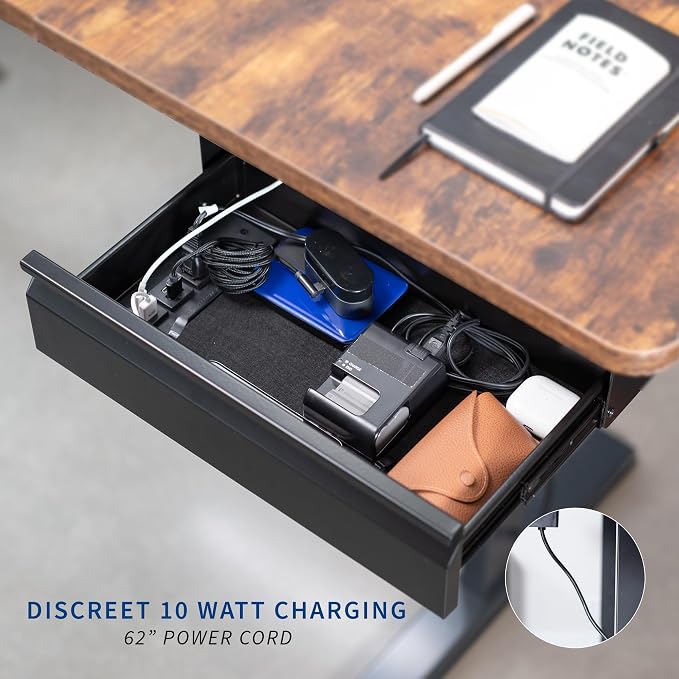 VIVO 16 inch Under Desk Slide Out Drawer with Power Strip for Charging, Storage Organizer, Black, DESK-DR16-BP - Image 8