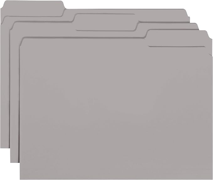 Smead Interior File Folder, 1/3-Cut Tab, Letter Size, Gray, 100 per Box, Expandable File Folders for Filing Cabinet - Image 4
