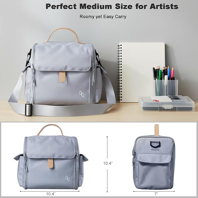 Togood Storage Tote Bag for Marker Pens Brush Pen Coloring Pencils Books Art and Crafts Supplies Tools Cosmetics, at Least 150 Pens (Grey) - Image 4