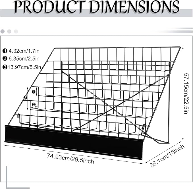 Queekay 6 Tier Wire Countertop Rack black Comic Book Holders Wide Wire Magazine Rack Tabletop Display Stand for Table Top Book Brochure Literature Comic Greeting Card Shelf Holder Stand - Image 2