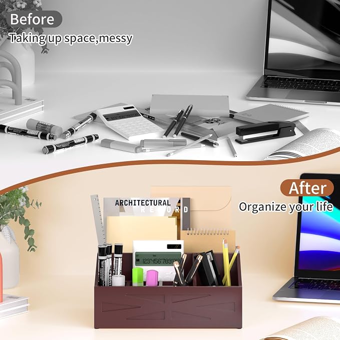 Large Mail Organizer Countertop,Farmhouse Desk and Kitchen Countertop Storage, Letter Sorter, Desk Mail Organizer and Bill Organizer, Desktop File and Paper Holder - Image 2