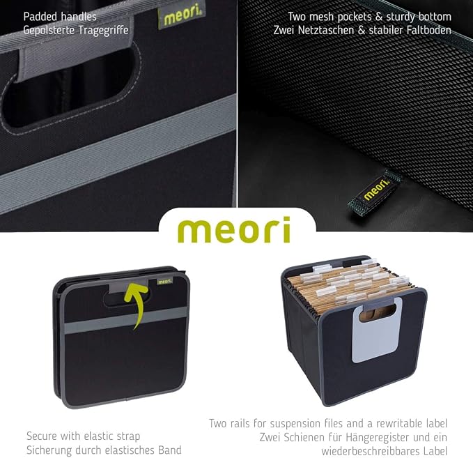 meori Foldable Storage File Box w/ Hanging Rails Rewritable Label Fabric … - Image 7