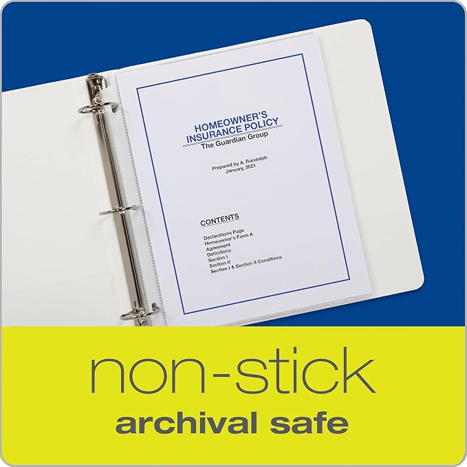 Oxford Sheet Protectors, Clear Finish, Page Protectors for 3 Ring Binder,Top Load, Letter Size Plastic Sleeves, Reinforced 3 Hole Punch for Binders, 100 per Box (33267) - Image 5