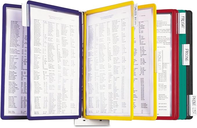 Durable Wall Mounted Reference System, 10 Double-Sided Panels, Letter-Size, Assorted Colors, SHERPA Design (554100) by DURABLEOfficeProducts