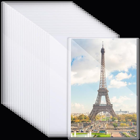 30 Pcs Poster Protector Sleeves 18 x 24 Inch, Clear Plastic Poster Sleeves Frame, Waterproof Rigid Print Sheet Protectors for Art Portfolio Storage, Wall Display, Magazines, Photos, Papers by Henoyso