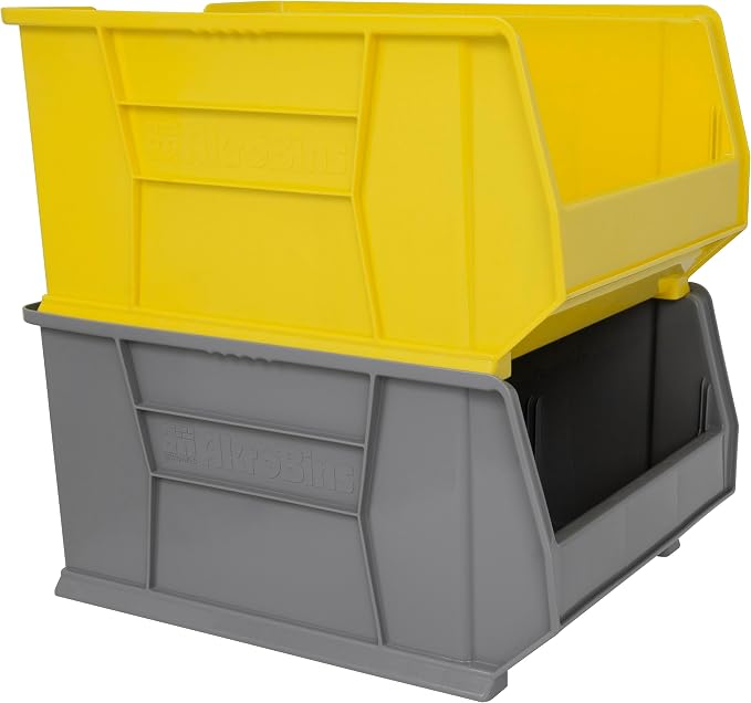 Akro-Mils 30289 Super-Size AkroBins Plastic Storage Bins, Space-Saving Stackable Bins for Garage, Classroom, Warehouse Organization, 24" L x 18" W x 12" H, Yellow, 1-Pack - Image 8