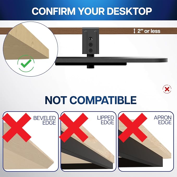 VIVO Clamp-on 23 x 10 inch Rotating Computer Keyboard and Mouse Tray, Extra Sturdy Desk Swivel Clamp, Ergonomic Typing, Black, MOUNT-KB04CB - Image 8