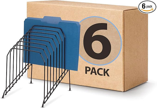 Officemate Large Incline 8 Compartment Wire Caddy, Black, 8.5 x 10.375 x 12.625 Inches (Pack of 6) by Officemate