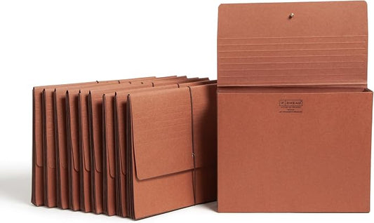 Smead Redrope Expanding File Wallet, Expanding File Organizer, Accordion Folder for Documents, Flap/Cord Closure, 3-1/2" Expansion, Tear-Resistant, Letter Size, 10 per Box (71105) by SMEAD