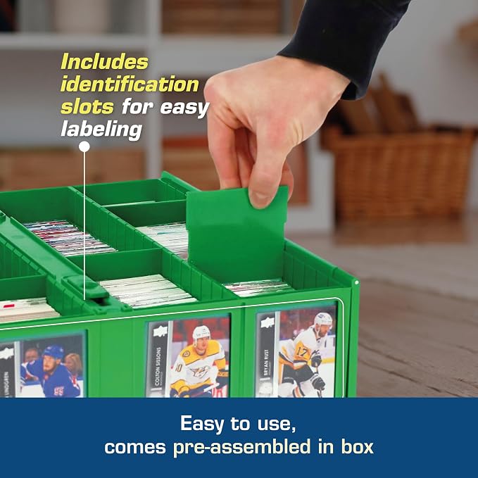 BCW Collectible Card Bin – Green | Holds 3200 Cards | Includes 4 Dividers | Storage for Pokémon, MTG & Sports Cards - Image 4