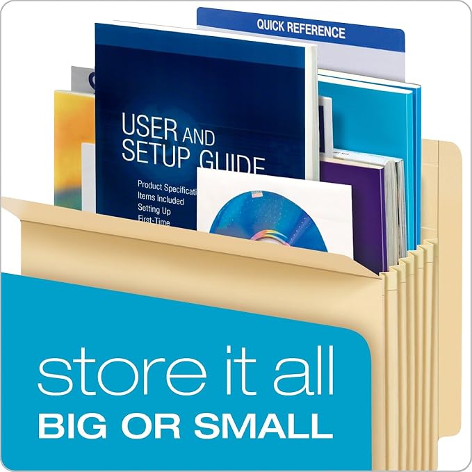 Pendaflex PFX12812 Manila Drop Front Shelf File Pockets, Straight Cut, Letter, Manila (Box of 25) - Image 7