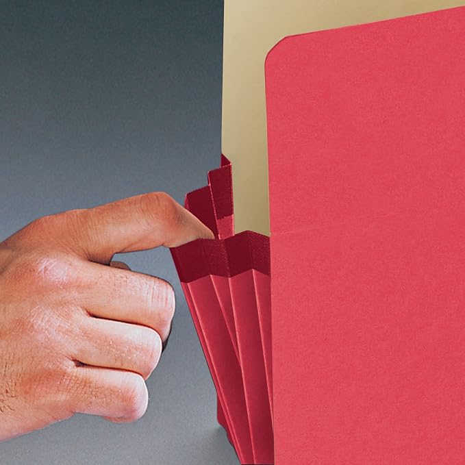 Smead File Pocket, Straight-Cut Tab, 3-1/2" Expansion, Legal Size, Red, 25 per Box (74231) - Image 3