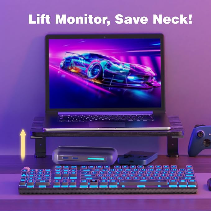 Desk Extender, 15-inch Clamp-On Desk Shelf, Height-Adjustable Desktop Shelf Organizer for Monitors Office and Gaming Accessories, Arm Support Table Extension, 44lbs Heavy Duty, Black - Image 3