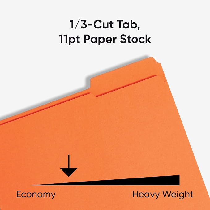 Smead Fastener File Folders, Reinforced 1/3-Cut Tabs, 2 Fasteners, Letter Size, Orange, 50 per Box (12540) - Image 6
