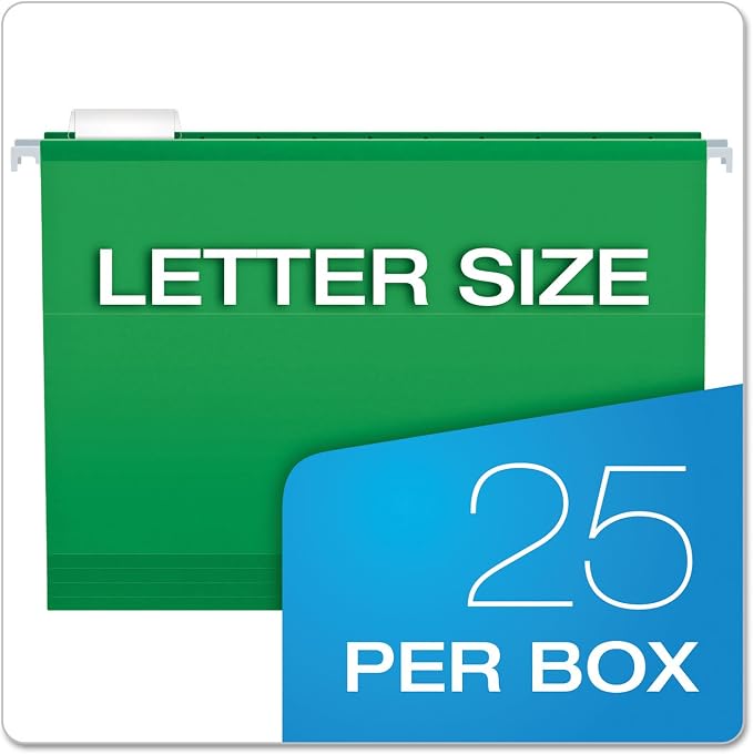 Pendaflex 4152X2BGR Reinforced 2-Inch Extra Capacity Hanging Folders, Letter, Bright Green, 25/Box - Image 5