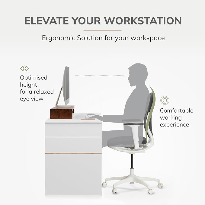 Anji Mountain Wooden Monitor Stand - Elegant Monitor Riser, Perfect Monitor Stand for Desk Organization, Durable Wood Construction monitor stands, Enhances Ergonomics and Workspace Efficiency,Walnut - Image 4
