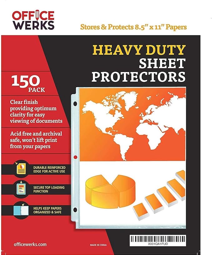 Archival-Quality Document Protectors | Reinforced Clear Sheet Sleeves | Acid-Free 150 Pack | Heavy-Duty 3-Ring Binder Compatible | Transparent Letter-Size Page Covers - Image 9