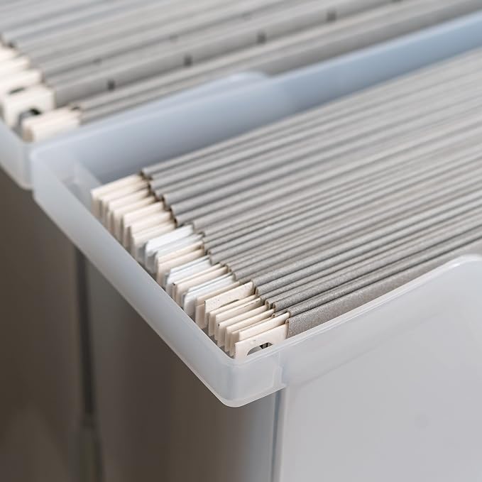 IRIS USA 6-Pack Small Desktop File Box with Open Lid, Clear | Organize paperwork, mail, magazines, and office supplies with portable storage for desks, classrooms, and home workspaces - Image 7