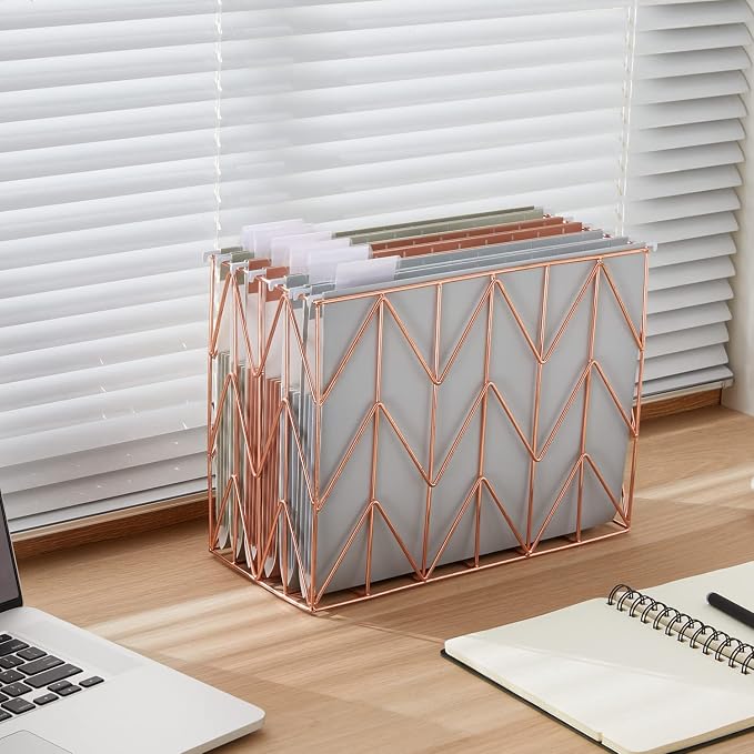 Y YOMA Letter Size - 24 Pack Extra Capacity Hanging File Folders Accordion Decorative File Folder Cute Colored Hanging Folder Organizer for Office Home with 1/5-Cut Adjustable Tabs, Natural Color - Image 7
