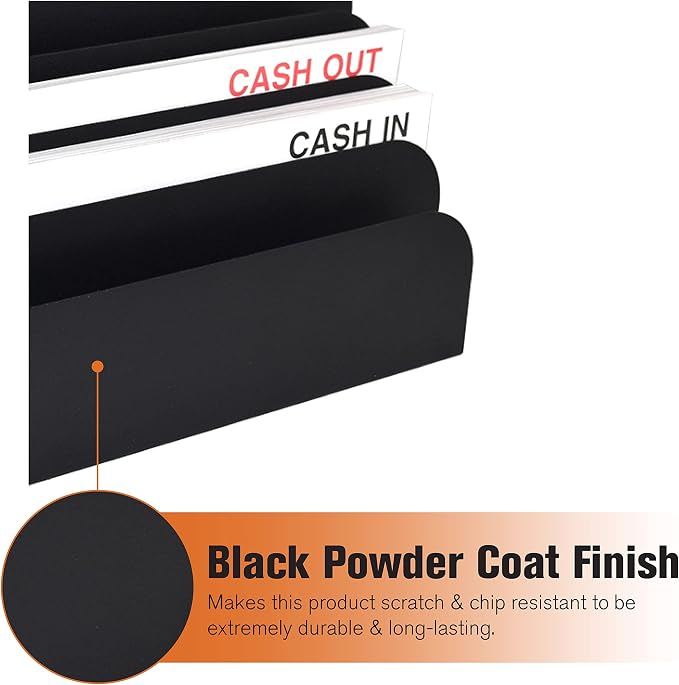 BankSupplies STEELMASTER 6 Slot File and Desk Organizer Paper Organizer Black Powder Coat Finish - Image 3