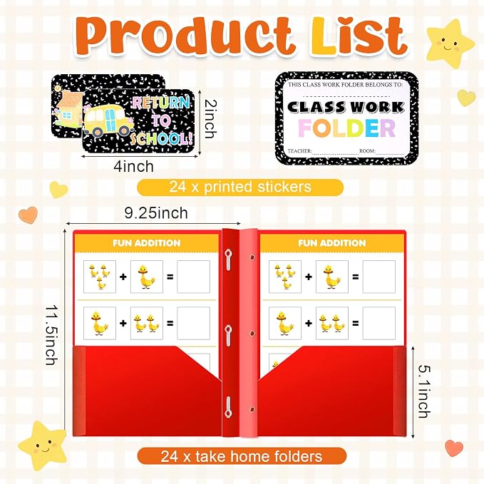 Affrolling 48 Pack Take Home Folders with 2 Pockets 3 Prong Homework Privacy Folders and Composition Sticker Pocket Paper File Folder for Students Classroom School Teachers Parents (Rainbow Colors) - Image 2