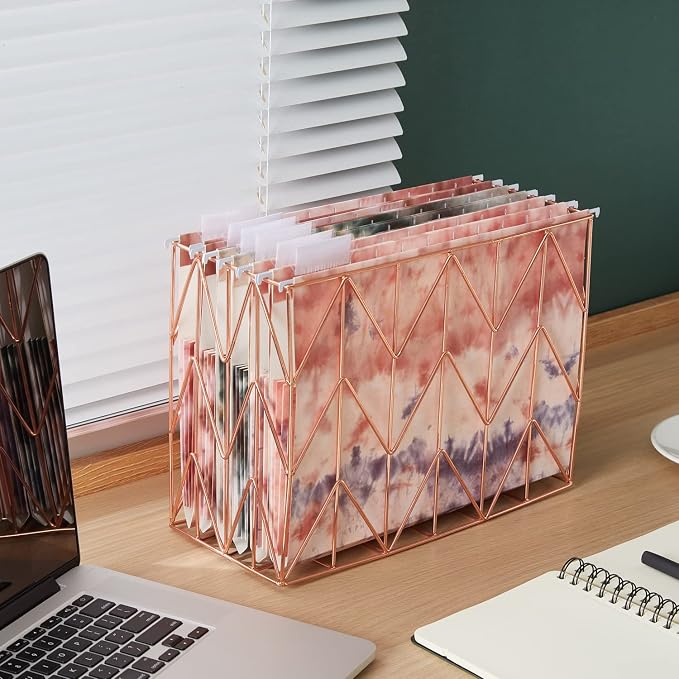 Y YOMA Letter Size - 6 Pack Extra Capacity Hanging File Folders with Pocket Accordion Decorative File Folder Cute Colored Expandable Folder for Office with 1/5-Cut Adjustable Tabs, Tie-dye Pattern - Image 7