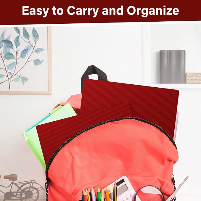 12-Pack Plastic Folders with Pockets and Prongs, 2-Pocket Folders with 3 Fasteners, Holds 8-1/2" x 11" Paper for School/Office/Home - Image 5