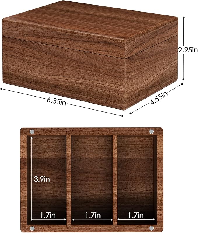 MaxGear Walnut Wood Business Card Organizer for 2.2" x 3.5" Cards | Business Card Holder for Desk, Index Cards Box Holds 300 Cards, Includes A-Z Tabs, Desktop Organizers for Office, Home - Image 5