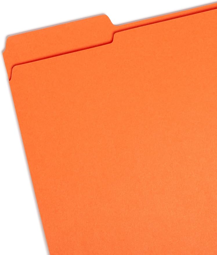 Smead File Folder, Reinforced 1/3-Cut Tab, Letter Size, Orange, 100 per Box (12534) - Image 2