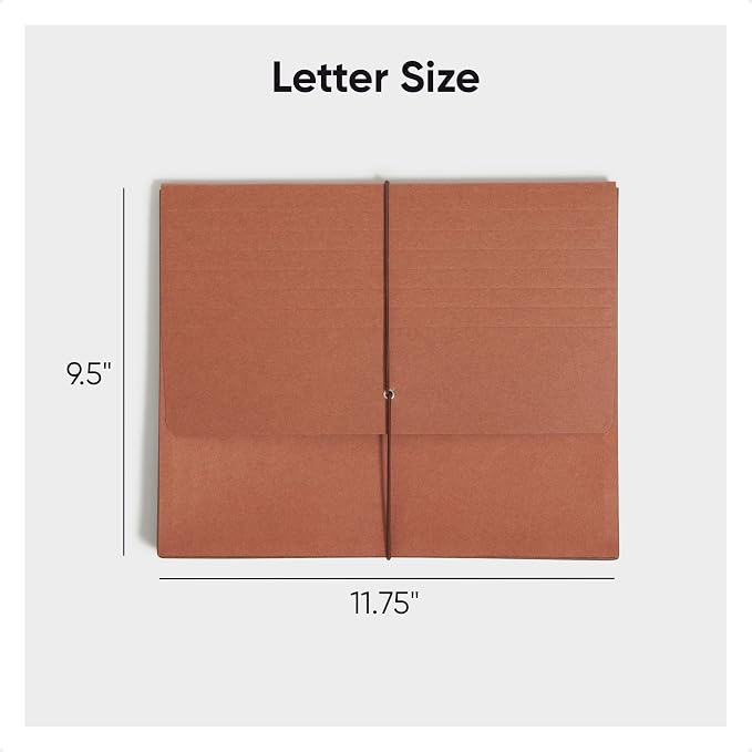 Smead Redrope Expanding File Wallet, Expanding File Organizer, Accordion Folder for Documents, Flap/Cord Closure, 5-1/4" Expansion, Tear-Resistant, Letter Size, 10 per Box (71109) (Pack of 4) - Image 3