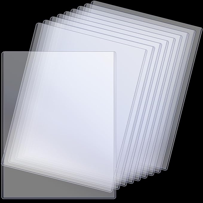Teling 10 Pcs 8.5 x 11 Inch Rigid Sheet Protectors, Clear Plastic Document Sleeves, Hard Document Holder, Birth Certificate Protector Certificate Holder Clear Paper Protector for Important Documents by Teling