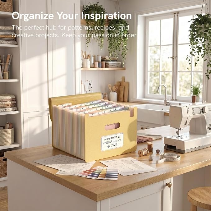 ABC life 26 Pockets Accordion File Organizer, Butter Yellow | Expanding File Folder for Letter/A4 Size, Portable Document Holder with A-Z Tabs for Tax Receipt, School, Home, Office - Image 5