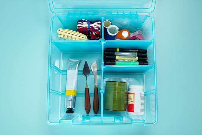 ArtBin 6990AA Super Satchel Double Deep, Portable Art & Craft Organizer with Handle, [1] Plastic Storage Case, Aqua Mist - Image 10