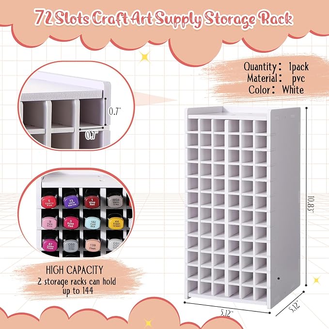 2 Pack Marker Storage Organizer Marker Organizer for Desk Holder Art Paint Pen Rack with Removable Divider to Store Paint Brushes Pens Color Pencils(10.83 x 5.12 x 5.12) - Image 2