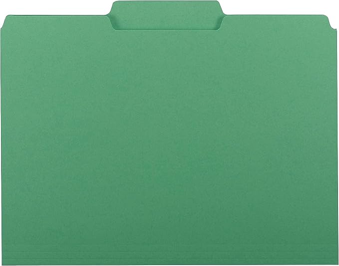 Smead Interior File Folder, 1/3-Cut Tab, Letter Size, Green, 100 per Box, Expandable File Folders for Filing Cabinet - Image 2