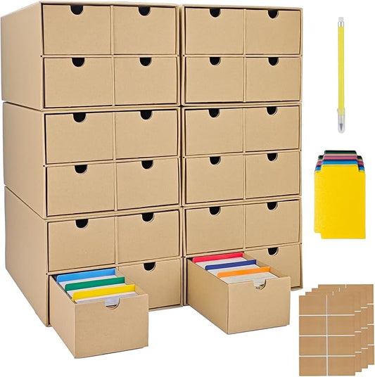 6 Sets Trading Card Storage Boxes, Includes 24-750 CT Boxes & 96 Dividers, 18000+ Trading Cards Organizer for Collectible Card Games, Sports Cards, TCG, with Labels & Pen by Unknown