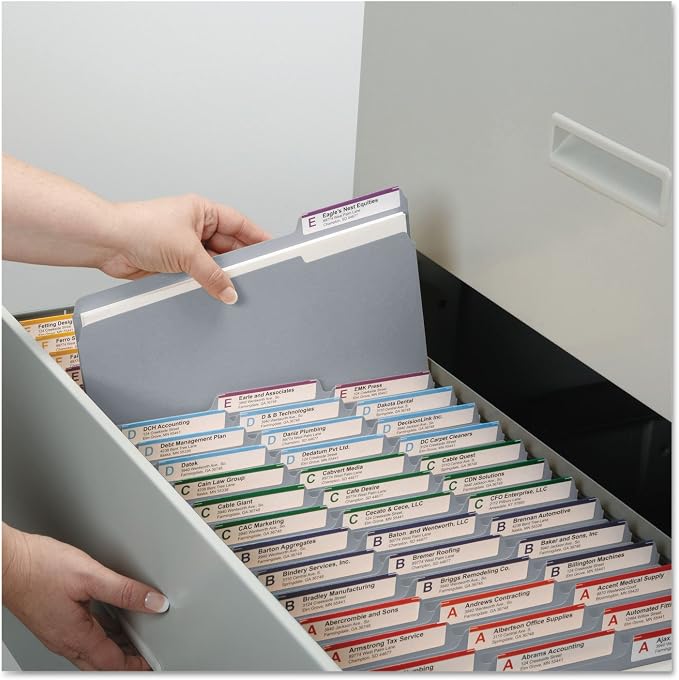 Smead File Folder, Reinforced 1/3-Cut Tab, Letter Size, Gray, 100 per Box (12334) - Image 2