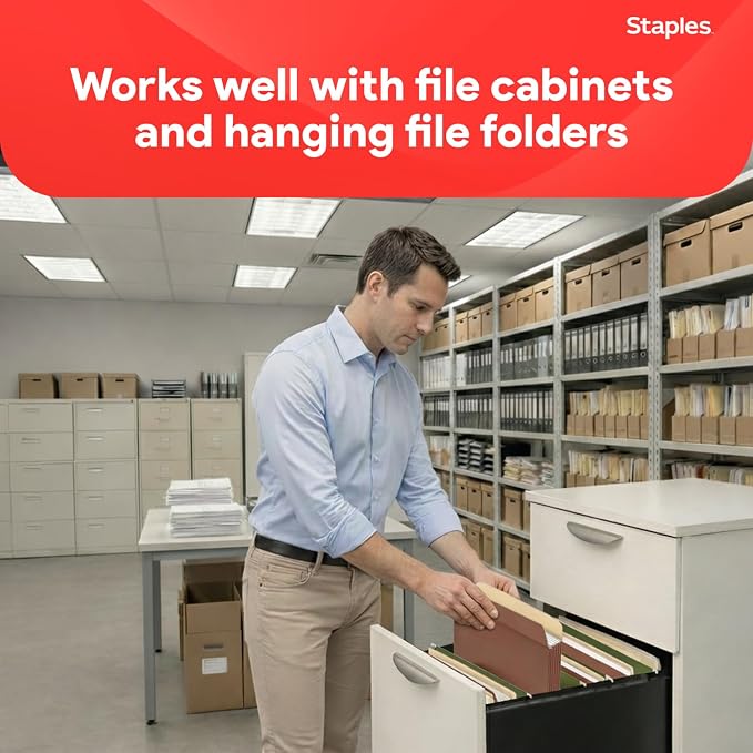 Staples Reinforced File Pockets, Legal Size, 5.25‑Inch Expansion, Heavy‑Duty Brown Accordion Folders with Strong Gussets – 10/Pack | Heavy-duty brown accordion folders with strong gussets for bulky files. - Image 4