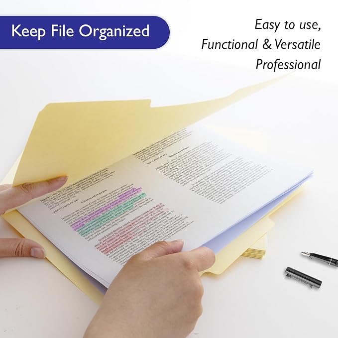 BAZIC Products Manila File Folder, 1/3-Cut Tab, Letter, 100 Ct Box | staggered tabs, Fit standard file drawers and cabinets - Image 4