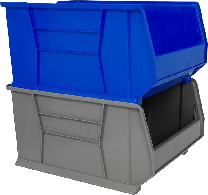Akro-Mils 30289 Super-Size AkroBins Plastic Storage Bins, Space-Saving Stackable Bins for Garage, Classroom, Warehouse Organization, 24" L x 18" W x 12" H, Blue, 1-Pack - Image 8
