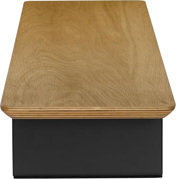 White Oak Wood Desk Shelf for Top of Desk 44 Inch Length Wood Monitor Riser with Middle Shelf - Image 6