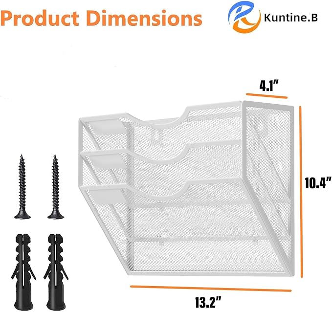 Kuntine.B Wall File Organizer Office Hanging Magazine Holder Wall File Organizer for Office Home - Image 2