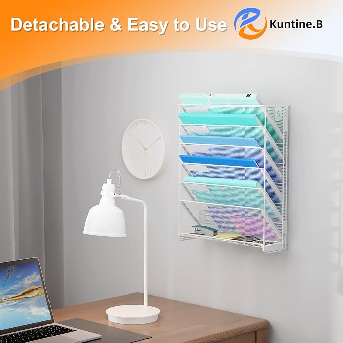 Kuntine.B Wall File Organizer Office Hanging Magazine Holder Wall File Organizer for Office Home - Image 6