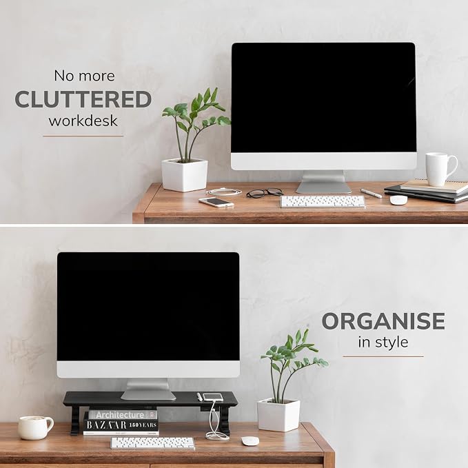 Anji Mountain Monitor Stand - Desktop Organizer & Laptop Riser, Ergonomic Monitor Riser, Space-Saving Monitor Stand for Desk, Durable Construction, Easy Assembly, Ideal for Home & Office - Image 4